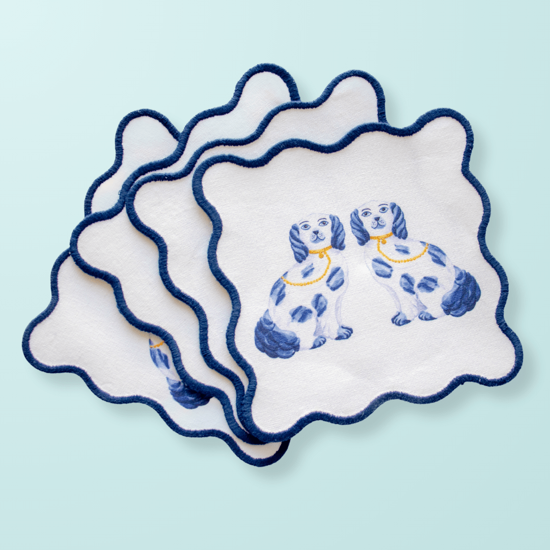Staffordshire Dogs Cocktail Squares - Shop LINNY CO