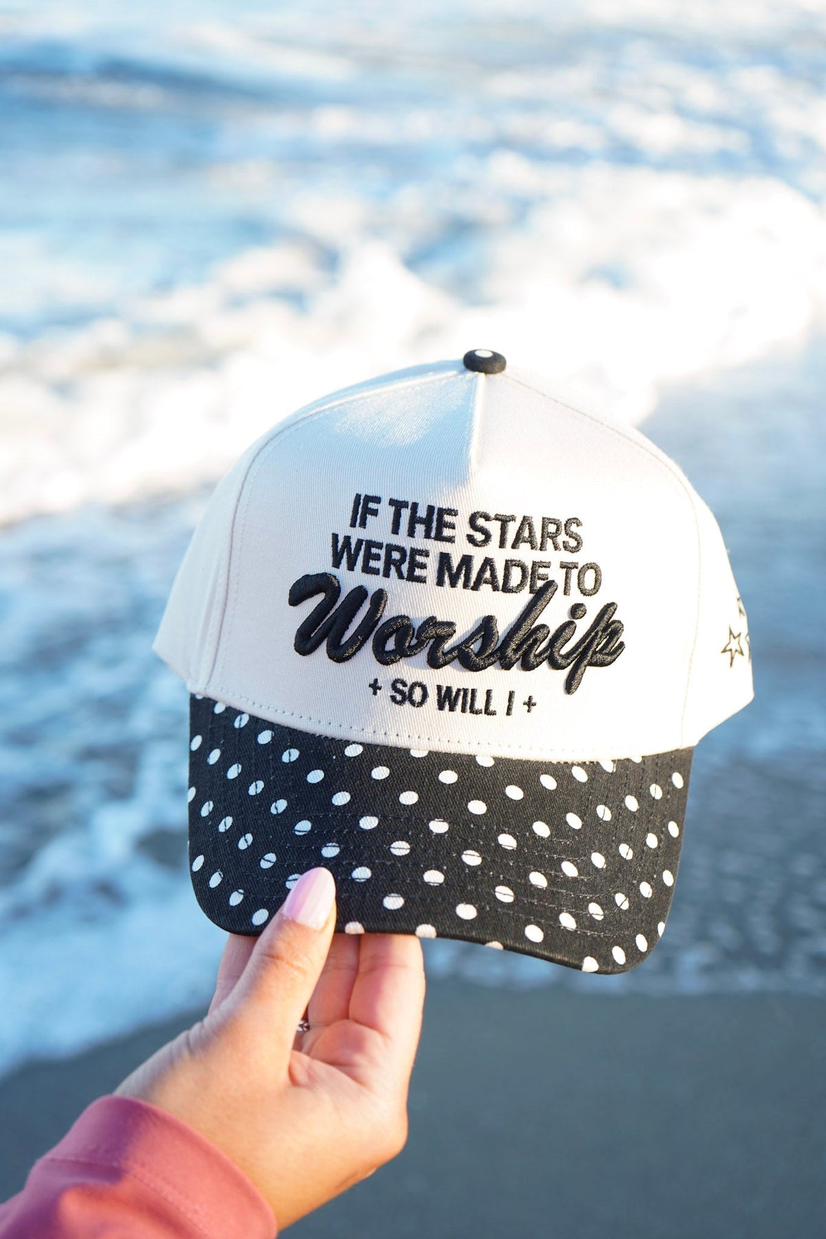 Stars Were Made to Worship - Black Polka Dot Trucker Hat - Shop LINNY CO