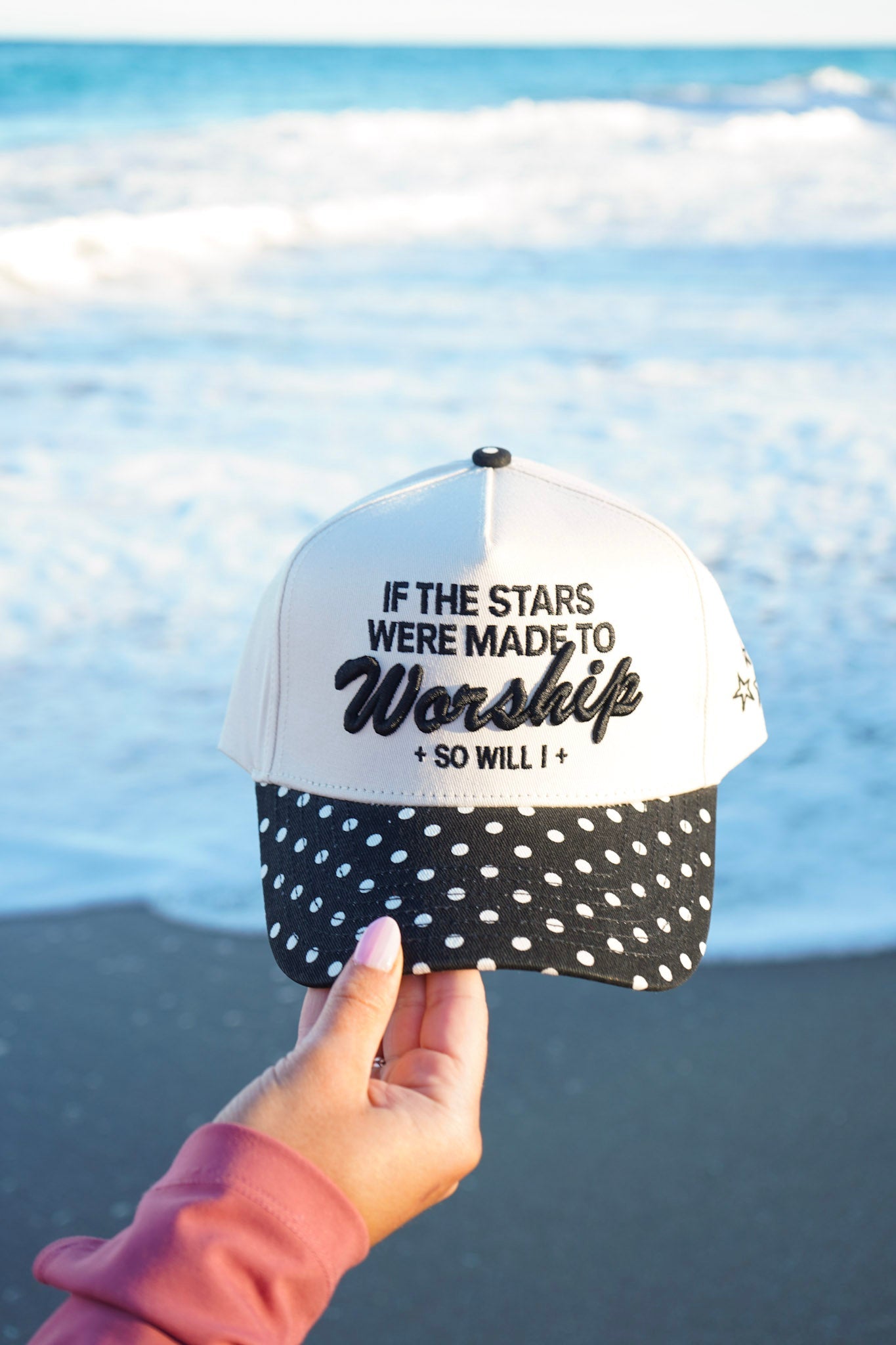 Stars Were Made to Worship - Black Polka Dot Trucker Hat - Shop LINNY CO