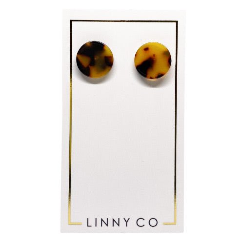 Stella Stud Earrings - Brown Tortoise - Shop LINNY CO