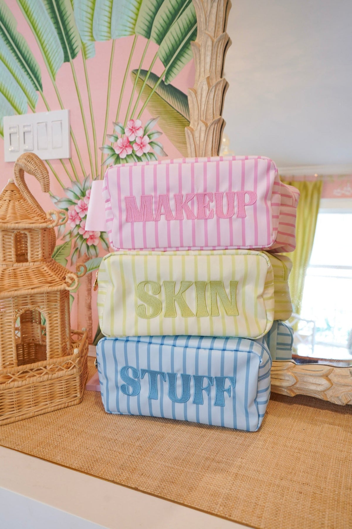Striped Travel- Ready Cosmetic Bags - Shop LINNY CO