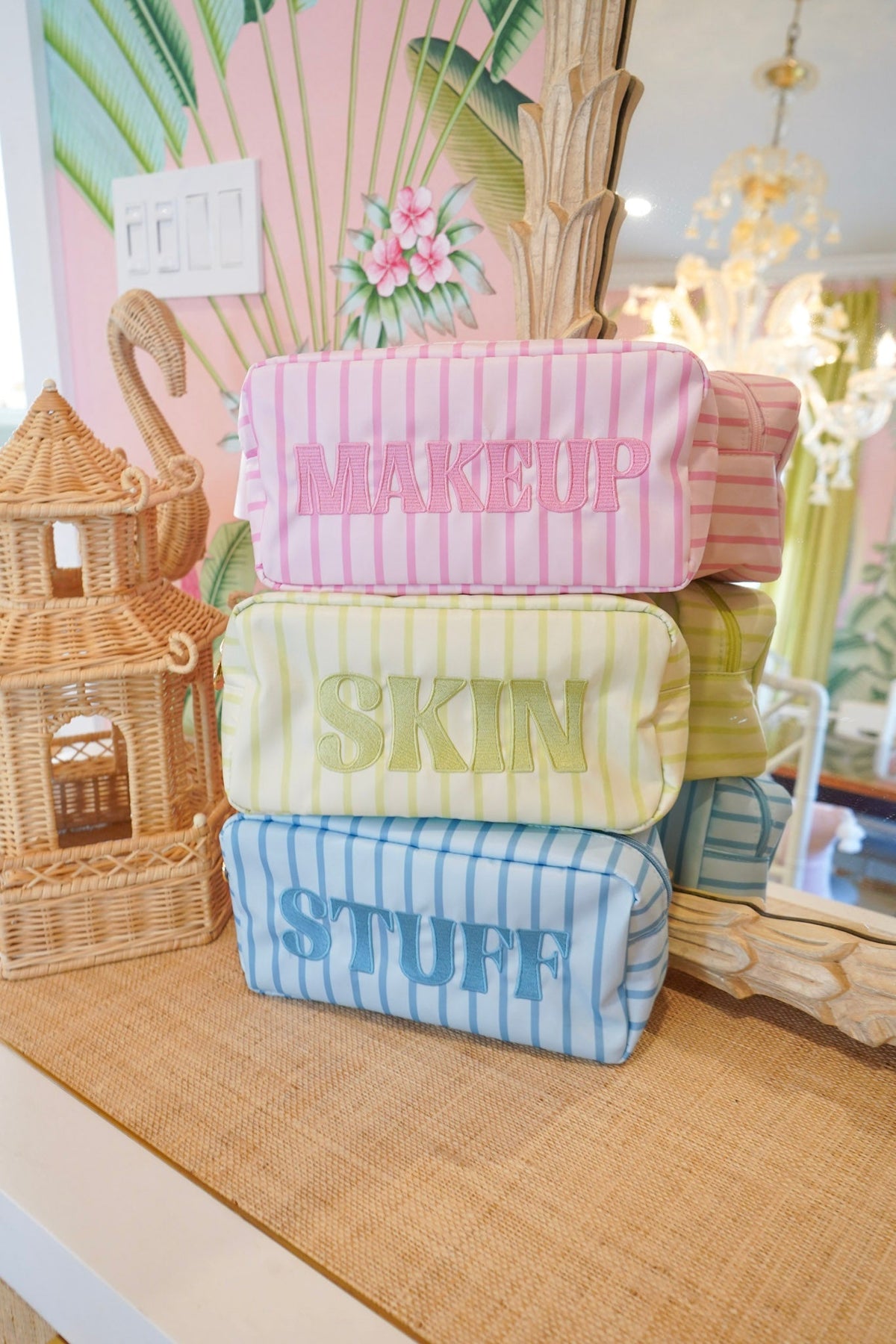 Striped Travel- Ready Cosmetic Bags - Shop LINNY CO