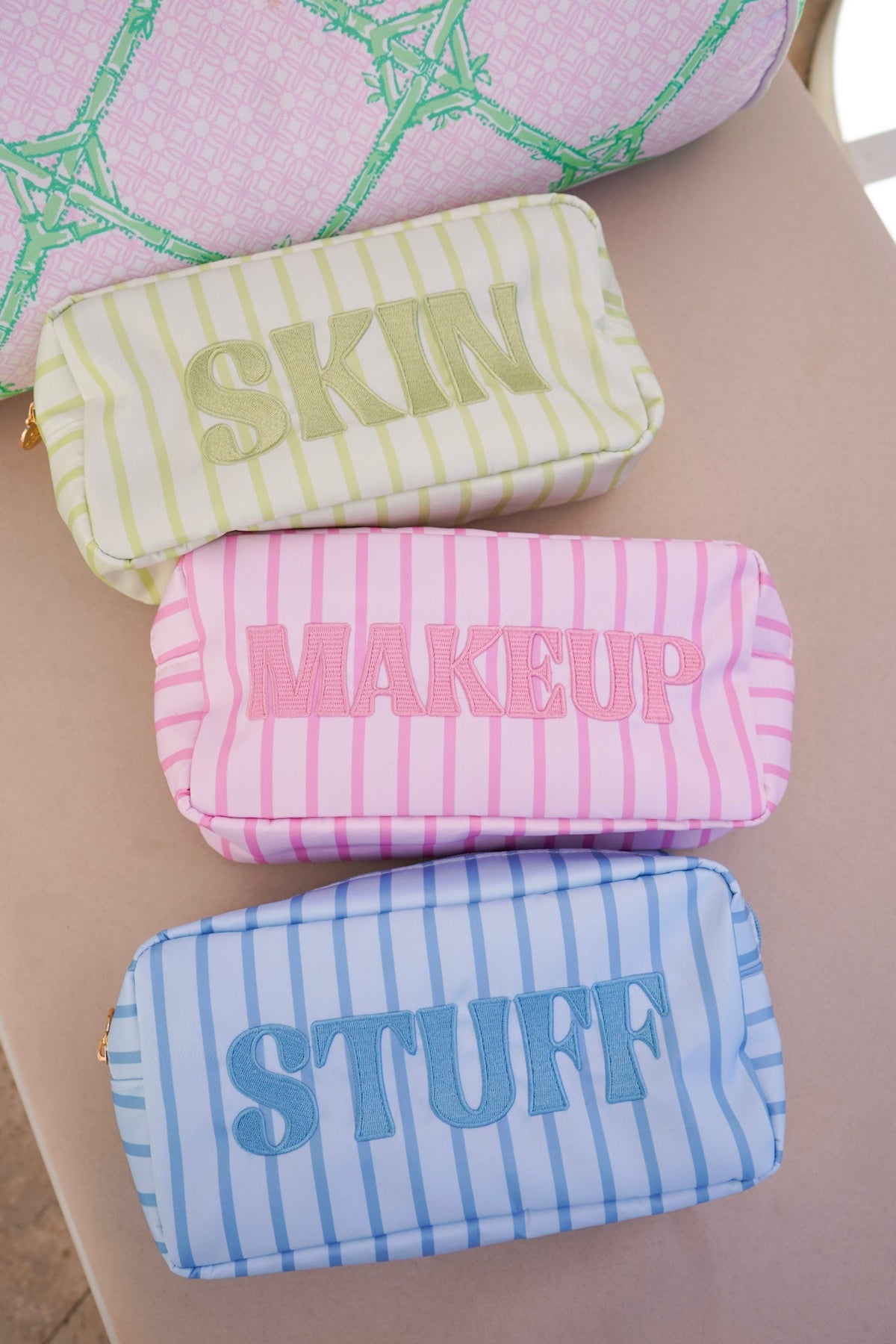 Striped Travel- Ready Cosmetic Bags - Shop LINNY CO