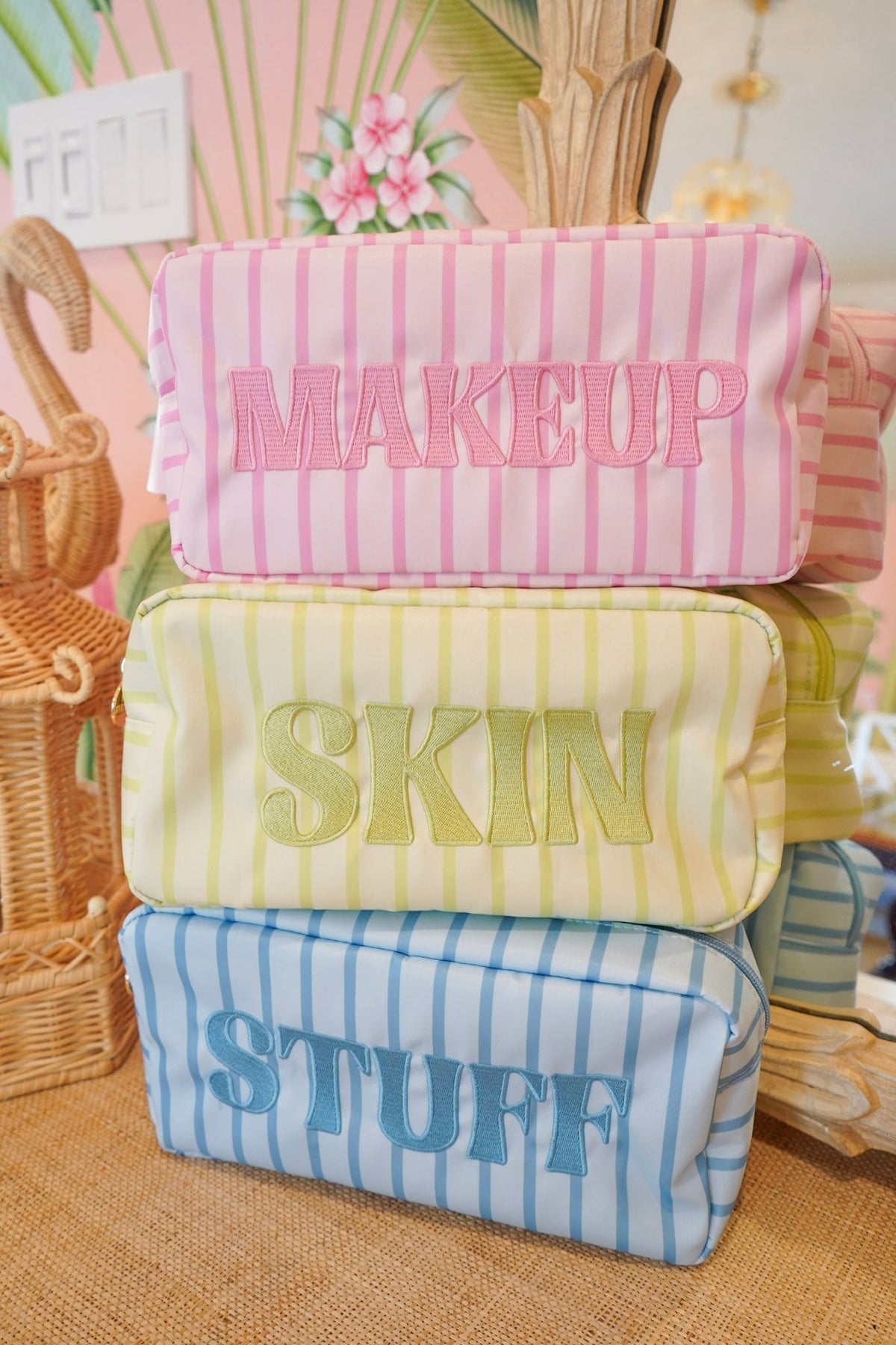 Striped Travel- Ready Cosmetic Bags - Shop LINNY CO