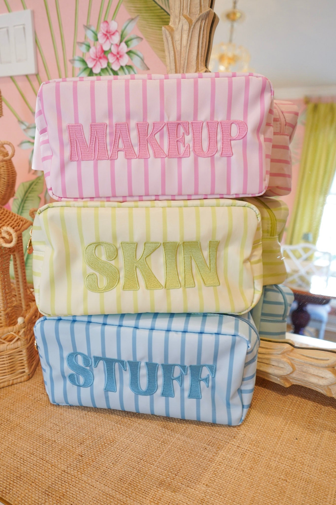 Striped Travel- Ready Cosmetic Bags - Shop LINNY CO