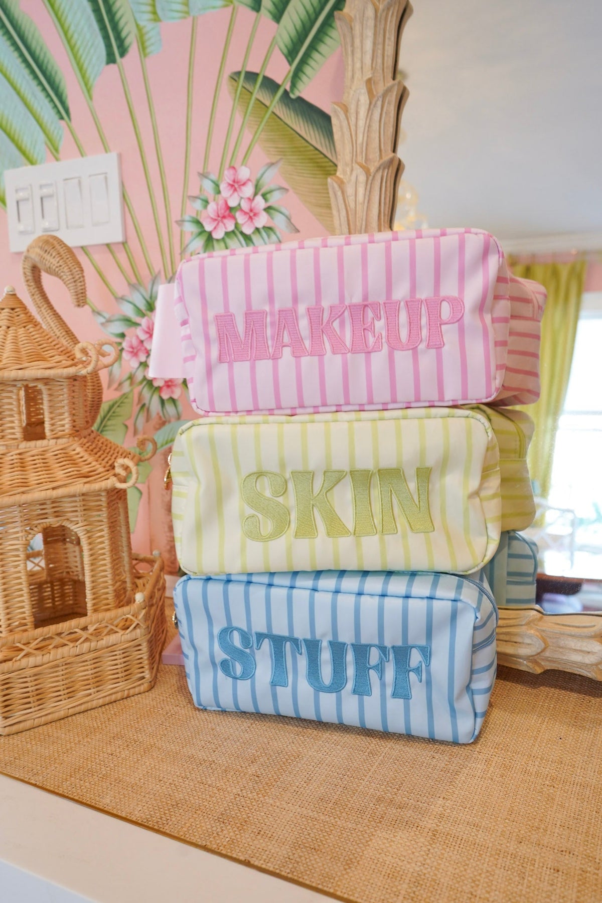 Striped Travel- Ready Cosmetic Bags - Shop LINNY CO
