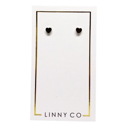 Stud Earrings - Silver Heart - Shop LINNY CO