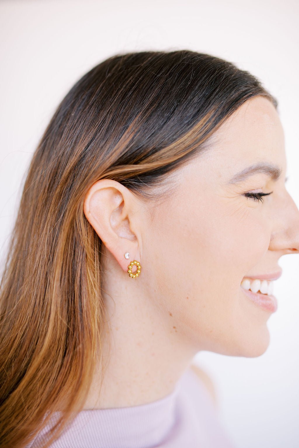 Stud Earrings - Wyatt Small Circle - Shop LINNY CO