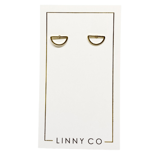 Studs - Gold Half Circle - Shop LINNY CO