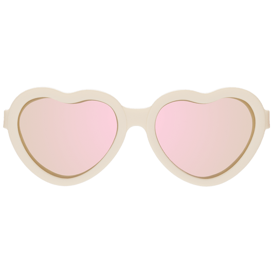 Sweet Cream Heart | Polarized Rose Gold Mirrored Lenses - Shop LINNY CO