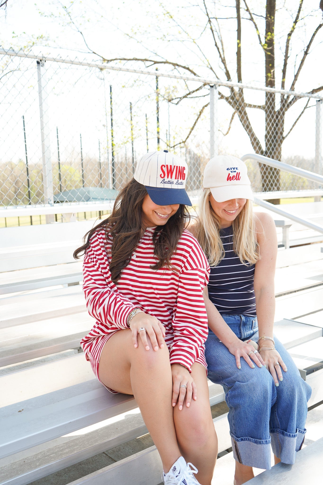 Swing Batter Batter - Navy Pinstripe Trucker Hat - Shop LINNY CO