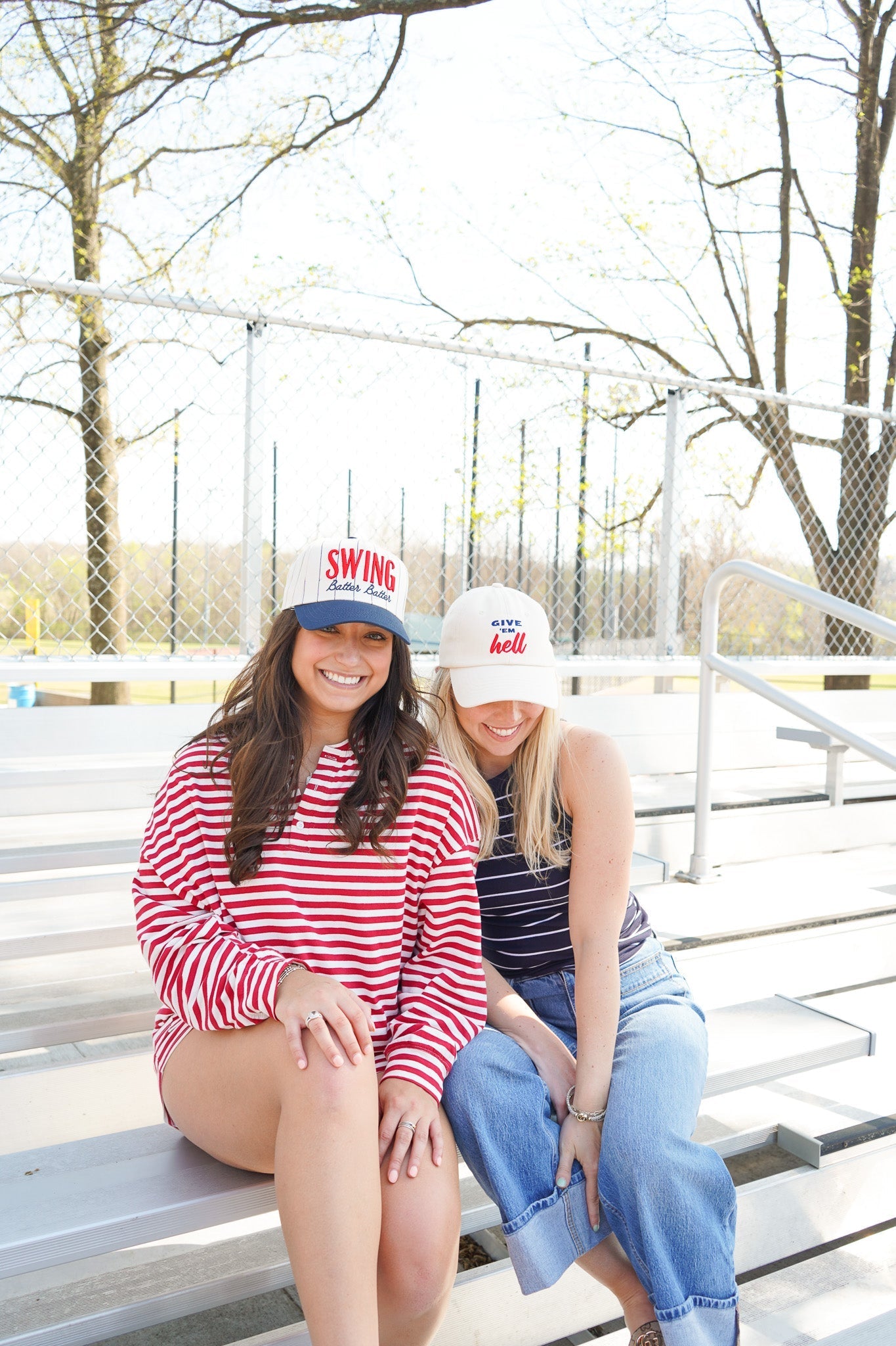 Swing Batter Batter - Navy Pinstripe Trucker Hat - Shop LINNY CO