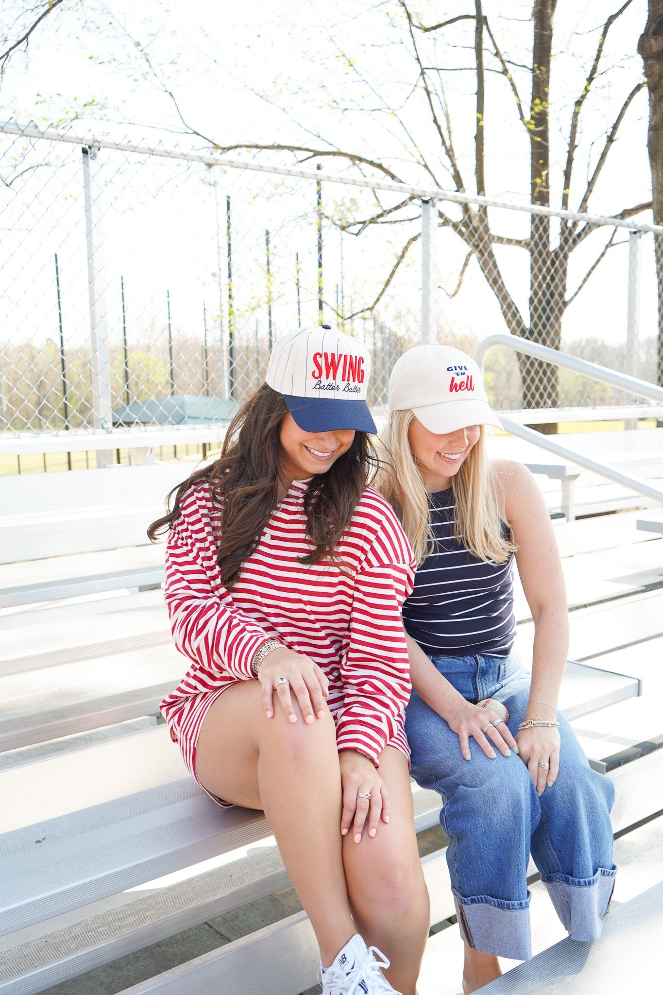 Swing Batter Batter - Navy Pinstripe Trucker Hat - Shop LINNY CO