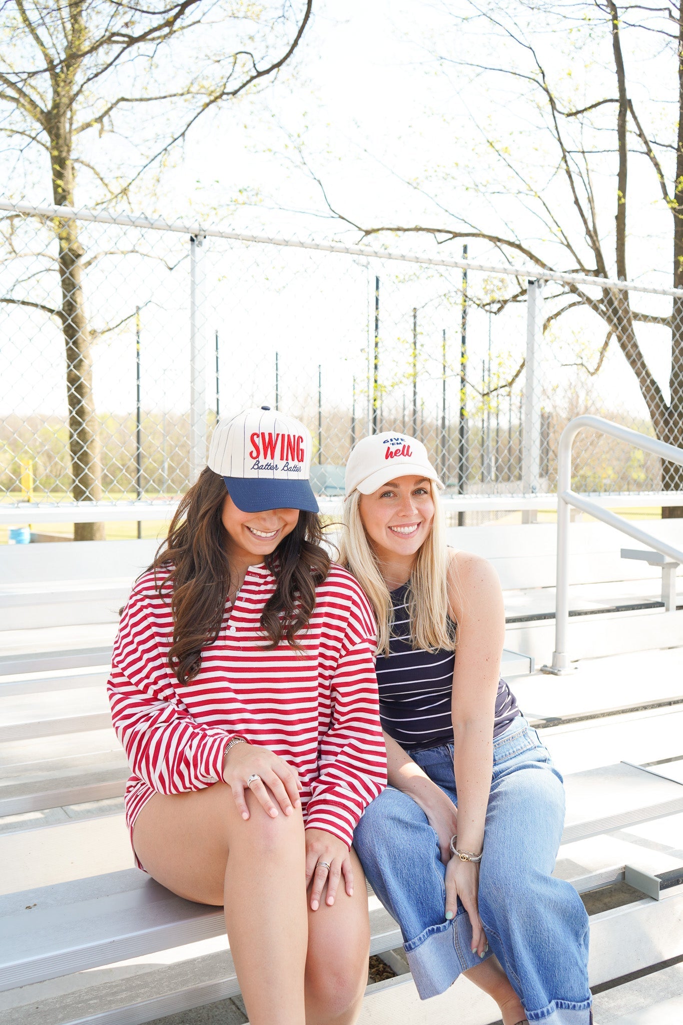 Swing Batter Batter - Navy Pinstripe Trucker Hat - Shop LINNY CO