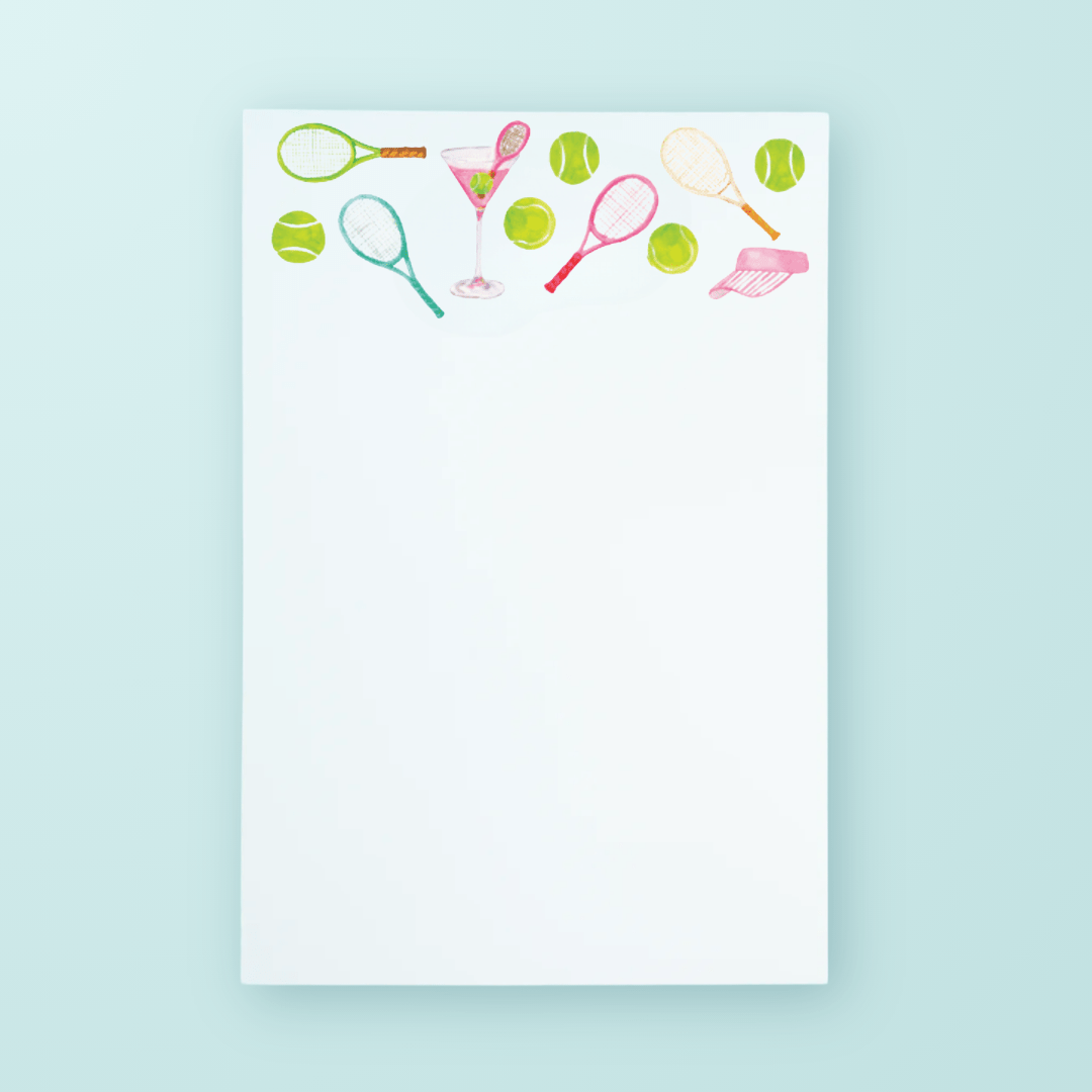 Tennis & Cocktails Pattern Notepad - Shop LINNY CO