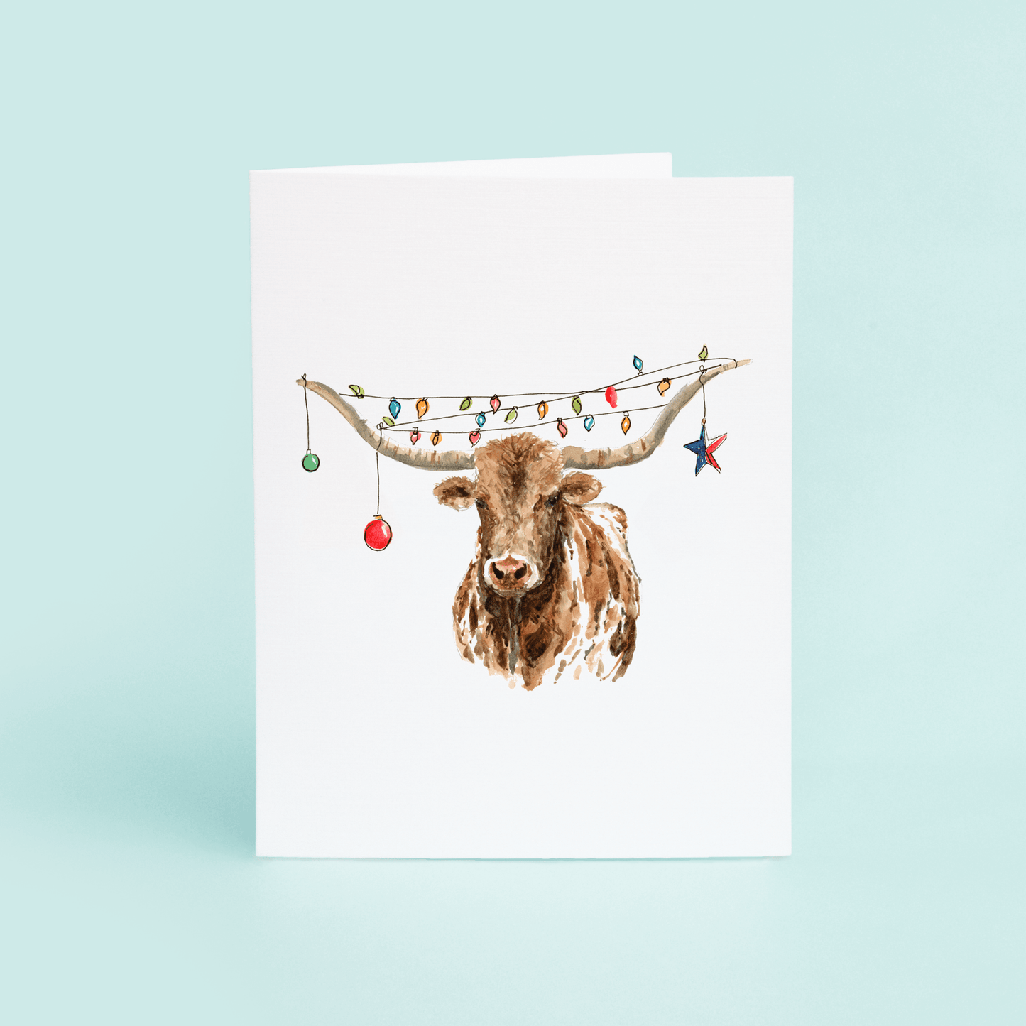 Texas Longhorn Christmas Card - Shop LINNY CO