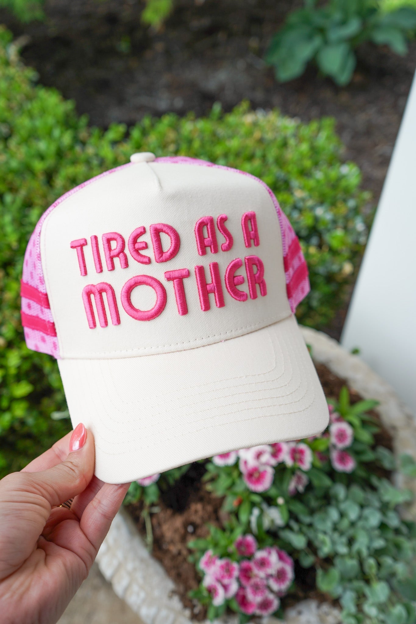 Tired as a Mother - Tan Trucker Hat - Shop LINNY CO