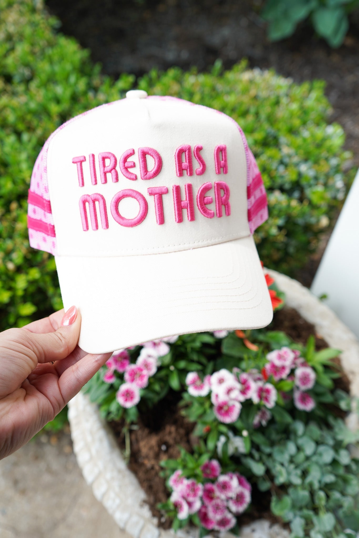 Tired as a Mother - Tan Trucker Hat - Shop LINNY CO