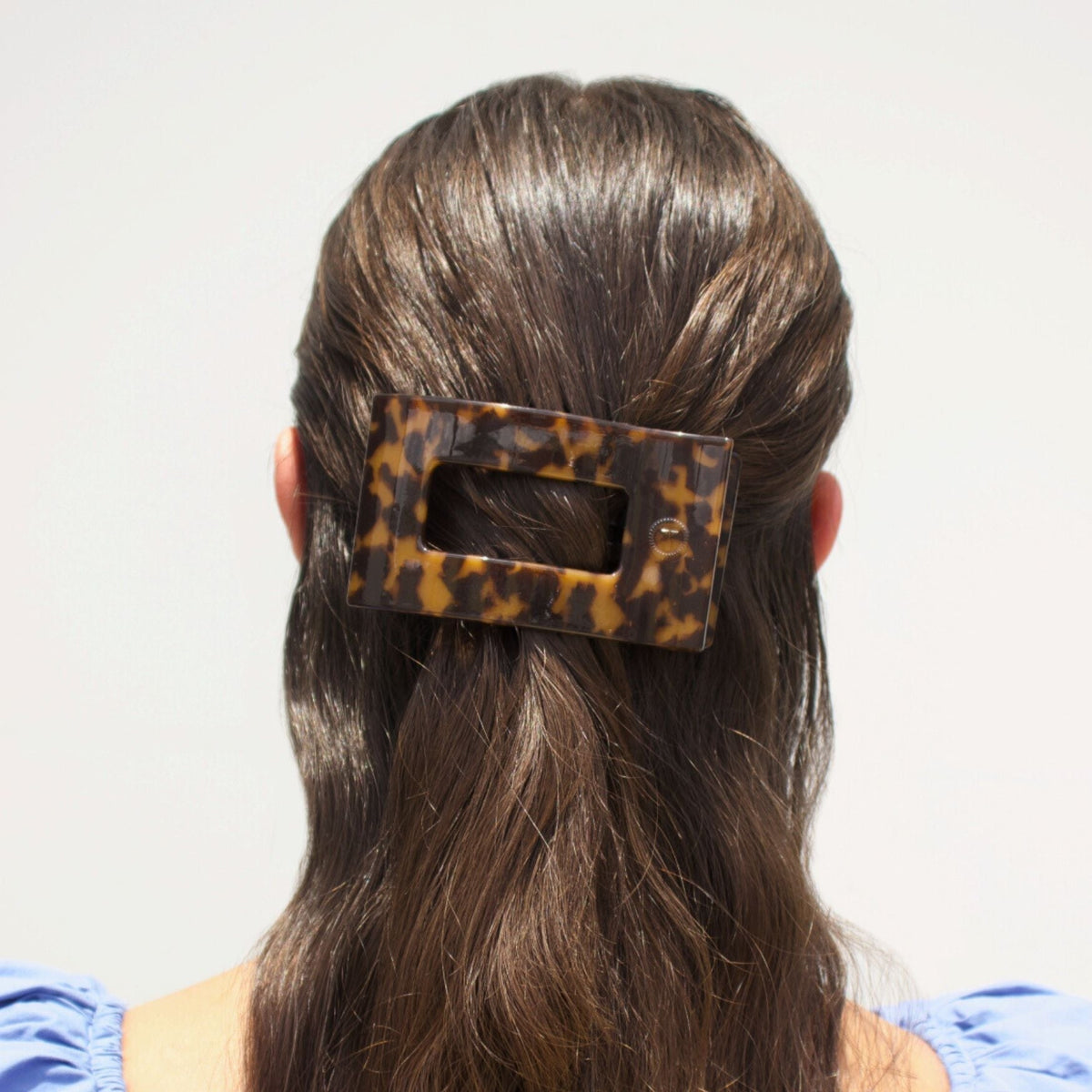 Tortoise Medium Flat Rectangle Hair Clip - Shop LINNY CO