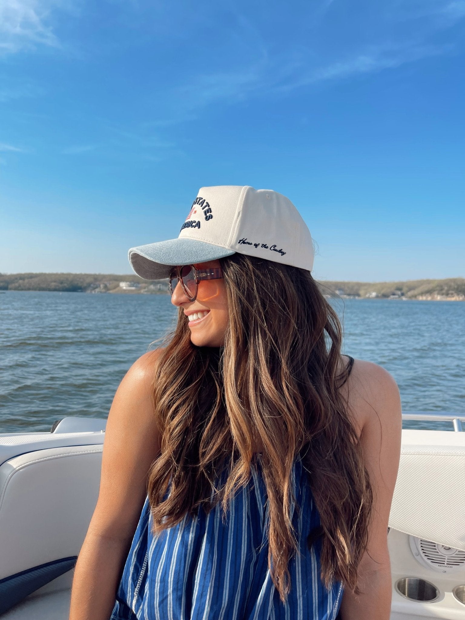 United States of America - Denim Blue Vintage Trucker Hat - Shop LINNY CO