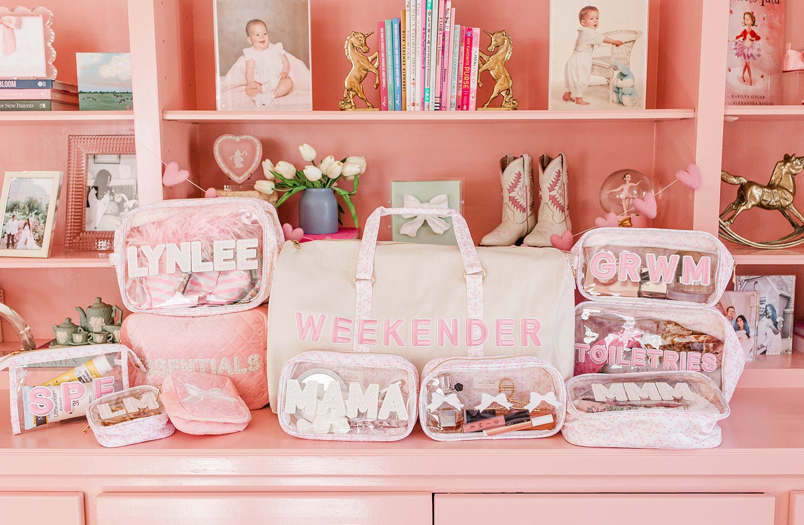 Weekender Oversized Canvas Duffel - Pink Toile - Shop LINNY CO