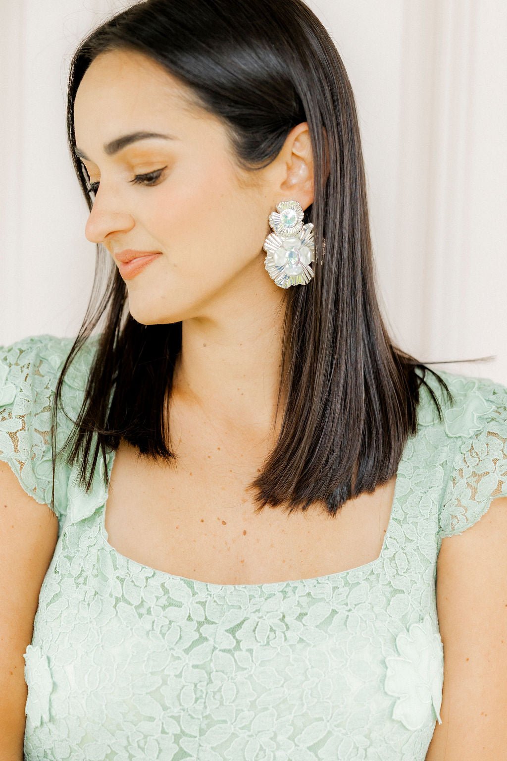 Zara Iridescent Statement Earrings - Silver - Shop LINNY CO