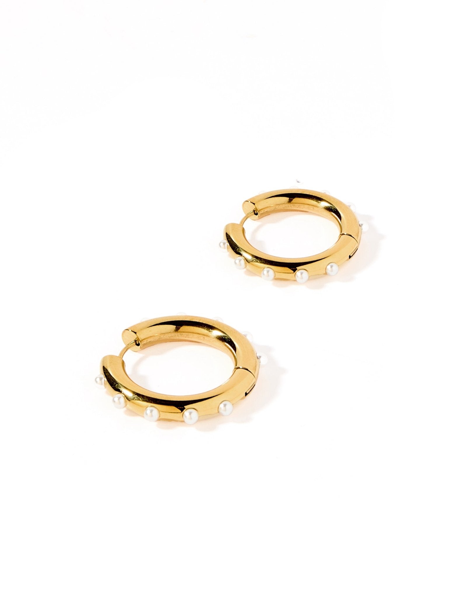 Zola Pearl Hoop Earrings - Gold - Shop LINNY CO