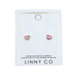 Screwback Stud Earrings - Nora Heart Pink