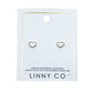 Screwback Stud Earrings - Nora Heart White