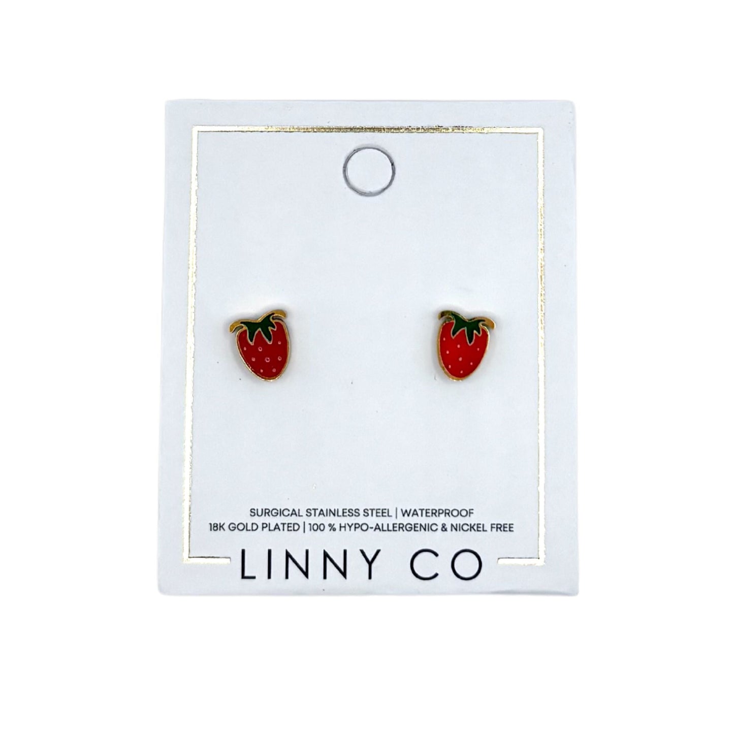 Screwback Stud Earrings - Strawberry Shortcake