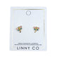 Screwback Stud Earrings - Bri Butterfly Pink and Teal