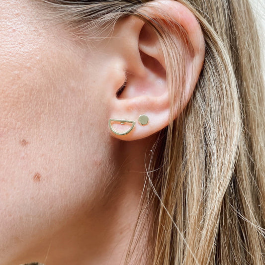Studs - Gold Half Circle