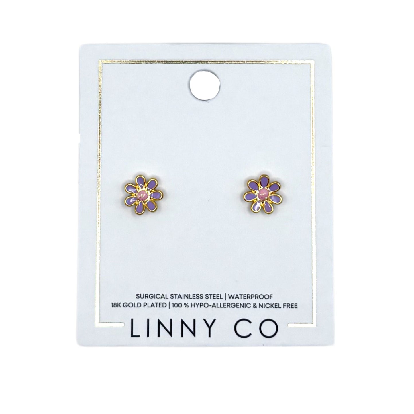 Screwback Stud Earrings - Elsie Purple