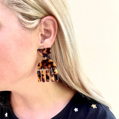 Julia Statement Earrings - Tortoise