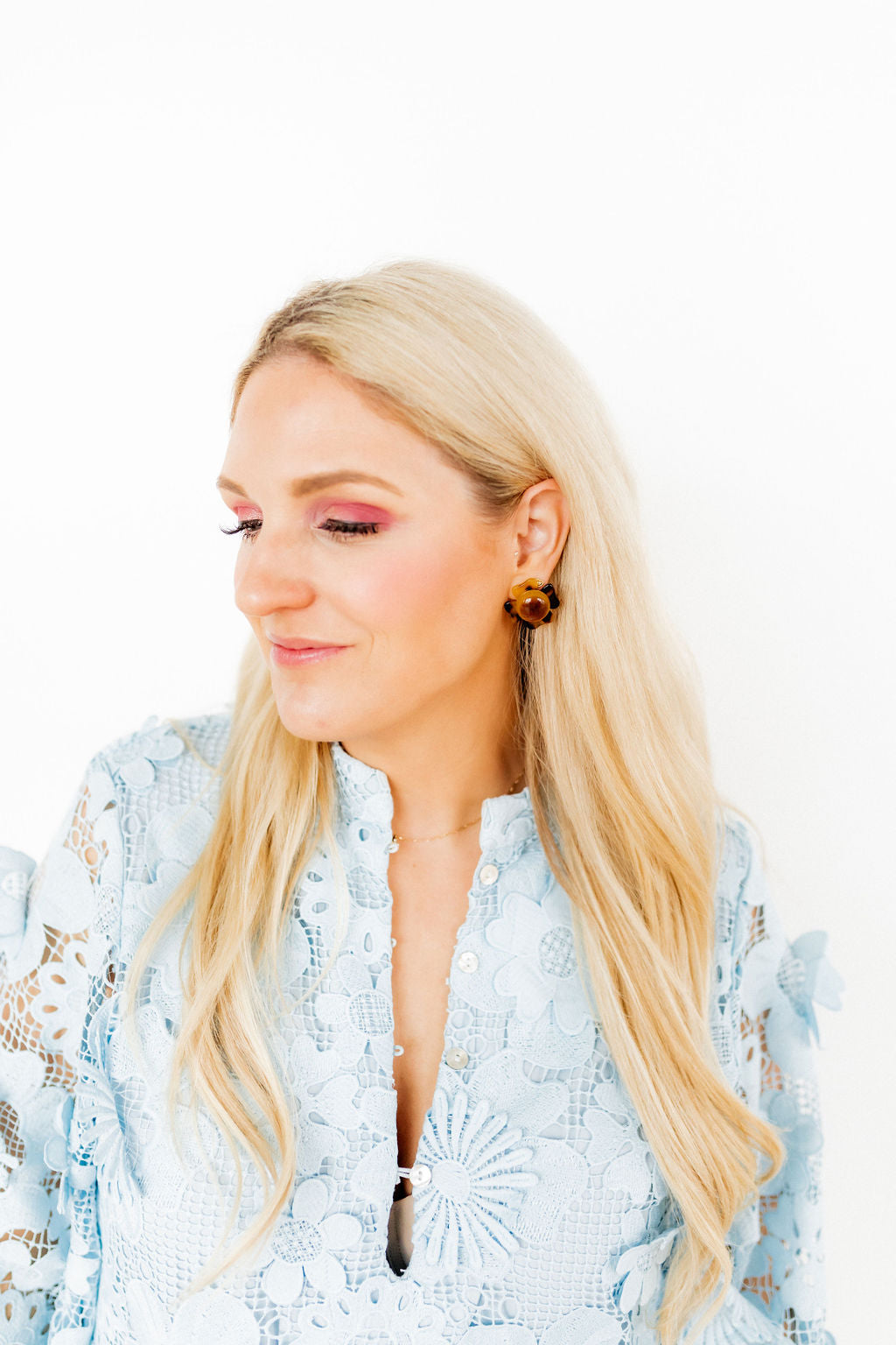 Amelia Flower Earrings - Brown Tortoise