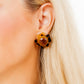 Amelia Flower Earrings - Brown Tortoise