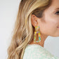Kennedy Statement Earrings - Pink-Green Confetti