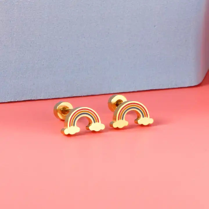 Screwback Stud Earrings - Rainbow Days