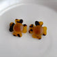 Amelia Flower Earrings - Brown Tortoise