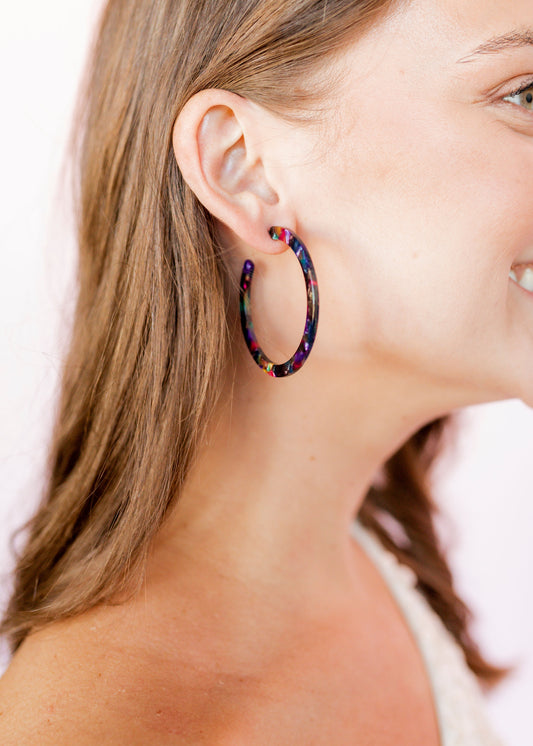 Holly Medium Hoop Earrings - True Blue