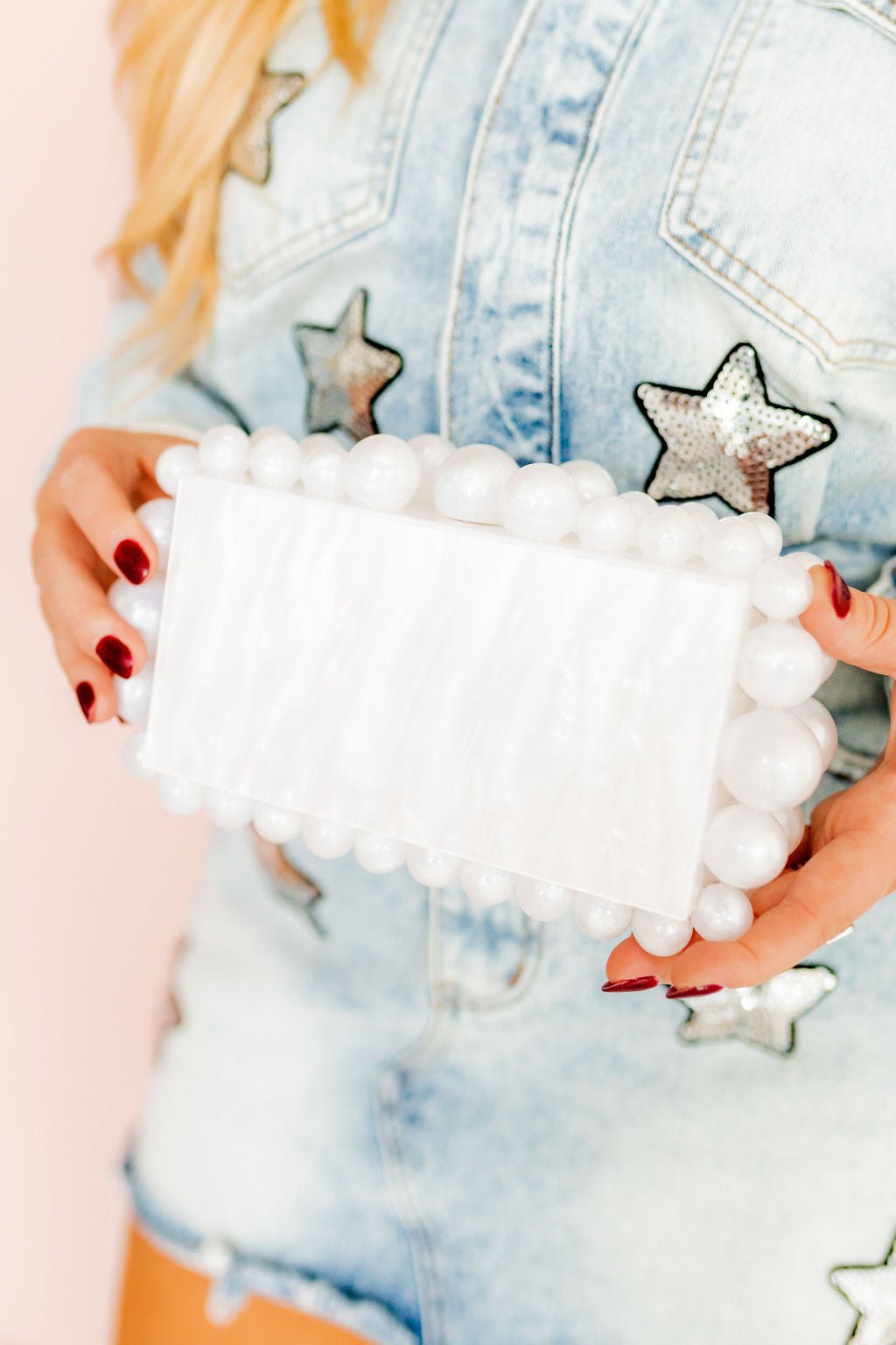 Daphne Clutch - Pearl White - Shop LINNY CO