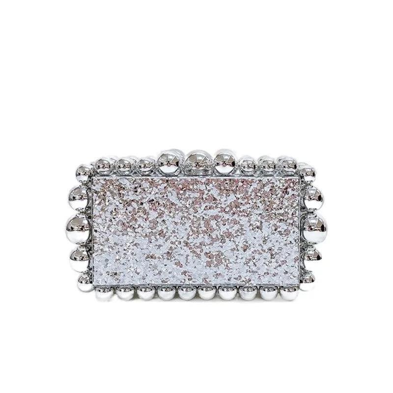 Daphne Clutch - Silver Glitter - Shop LINNY CO
