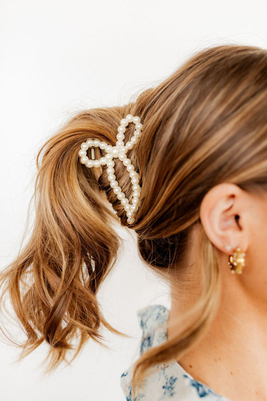 Hair Clip - Paris Pearl Bow - Shop LINNY CO