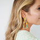 Kennedy Statement Earrings - Pink - Green Confetti - Shop LINNY CO