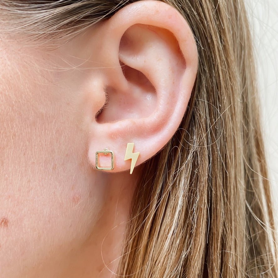 Studs - Gold Open Square - Shop LINNY CO